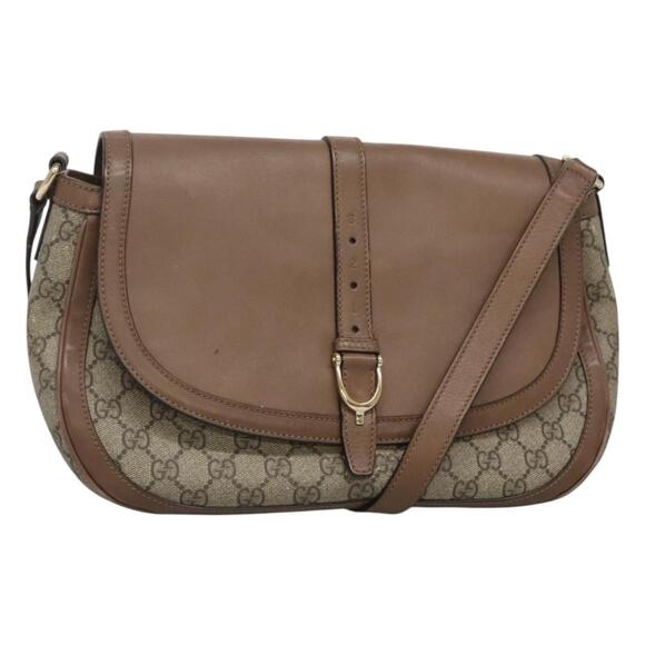 GUCCI GG Supreme Shoulder Bag Pvc Beige Gold - Picture 1 of 16